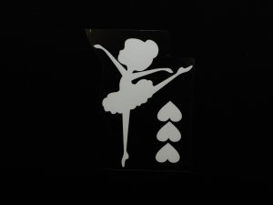 Transfer-Applikation zum Aufbügeln ca. 7 cm x 9 cm - Glow in the Dark - Ballerina - weiß 