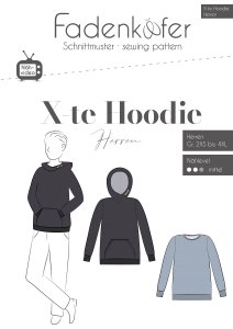 Papier-Schnittmuster Fadenkäfer X-te Hoodie - Herren