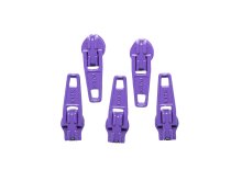 Slider / Zipper / Automatikschieber für Reißverschlüsse Größe 3 - Set 5 Stück lila