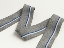 Gummiband - schmaler Streifen,gepunktete Linie ca. 40mm - meliert grau/blau/weiß