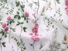 Webware Baumwolle Gütermann ring a roses - verschiedene Blumen - weiß