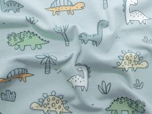 Jersey Baumwolle - niedliche Dinos - babyblau