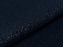 Glattes Bündchen im Schlauch 35 cm mit Glitzerfäden - uni marine/goldfarben