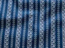Webware Baumwolle Renforcé mercerisiert für Trachten - florale Streifen - heidelbeerblau