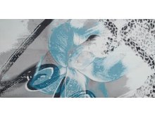 PANEL ca. 45 cm x 180 cm - Webware Chiffon - Love Animalprint - grau