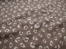  Musselin Baumwolle - Animalprint - taupe