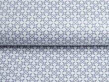 Webware Baumwolle Popeline - verschlungenes Kreise-Muster - grau
