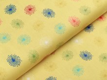 Webware Baumwolle Patchwork - bunte Pusteblumen - gelb 