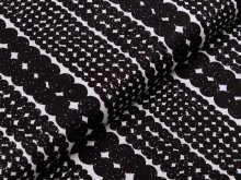 Webware Baumwolle Patchwork - abstraktes Muster - creme / schwarz 
