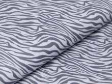 Webware Baumwolle Popeline - Animalprint - grau