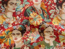 Jacquard Gobelin Dekostoff - Frida Kahlo - rot