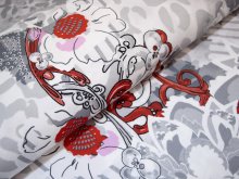  ⁠Jersey Viskose PANEL ca. 80cm x 160cm - Blumenmotive auf Animalprint - weiß