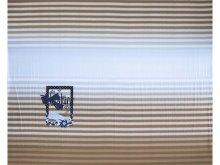Jersey Viskose Panel ca. 125cm x 150cm - verzierter Rahmen auf Streifen - braun/hellblau