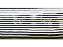  Webware Viskose PANEL ca. 145cm x 75cm - Fashion mit Streifen - weiß/schwarz/grün