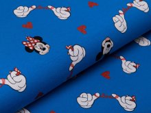 Jersey mit Glitzer Disney Mickey Mouse - Minnie und Mickey in Love - blau