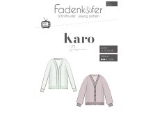 Papier-Schnittmuster Fadenkäfer Karo - Strickjacke - Damen