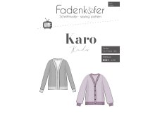 Papier-Schnittmuster Fadenkäfer Karo - Strickjacke - Kinder