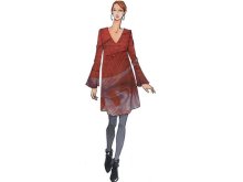 Schnittmuster Berlin Papierschnittmuster - V-Ausschnitt Kleid  'Nora' - Größe 34-50 - Damen