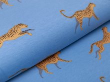 Sweat French Terry Ilja - Leoparden - blau