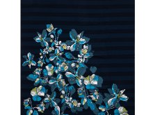 KDS Queen's Collection Jersey Viskose PANEL ca. 80 cm x 160 cm  - Lilien - marine