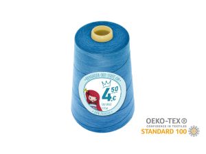 Nähgarn Overlock XXL - Ökotex 100 - Lauflänge 4570m (5000Y) - uni leuchtendes azurblau