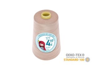 Nähgarn Overlock XXL - Ökotex 100 - Lauflänge 4570m (5000Y) - uni perlweiß rosa