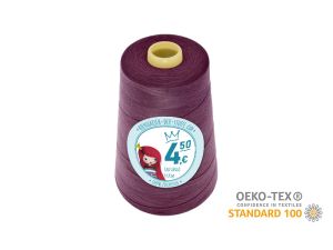 Nähgarn Overlock XXL - Ökotex 100 - Lauflänge 4570m (5000Y) - uni weinrot-violett