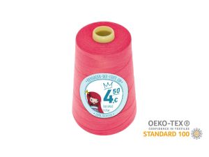 Nähgarn Overlock XXL - Ökotex 100 - Lauflänge 4570m (5000Y) - uni neonrosa