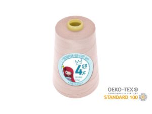 Nähgarn Overlock XXL - Ökotex 100 - Lauflänge 4570m (5000Y) - uni pastellrosa