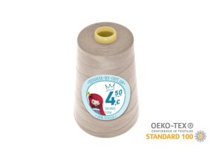 Nähgarn Overlock XXL - Ökotex 100 - Lauflänge 4570m (5000Y) - uni gedämpftes beige