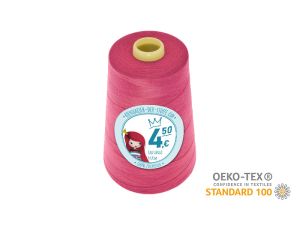 Nähgarn Overlock XXL - Ökotex 100 - Lauflänge 4570m (5000Y) - uni helles magentarot