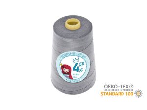 Nähgarn Overlock XXL - Ökotex 100 - Lauflänge 4570m (5000Y) - uni helle stahlfarbe