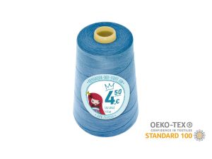 Nähgarn Overlock XXL - Ökotex 100 - Lauflänge 4570m (5000Y) - uni helles azurblau