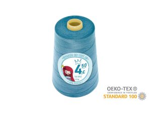 Nähgarn Overlock XXL - Ökotex 100 - Lauflänge 4570m (5000Y) - uni cyan