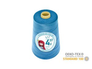 Nähgarn Overlock XXL - Ökotex 100 - Lauflänge 4570m (5000Y) - uni cyan-blau