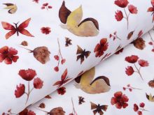 Jersey-Feinstrick Snoozy Digitaldruck Pointoille Lochmuster Wieber - Aquarelle Schmetterlinge - creme
